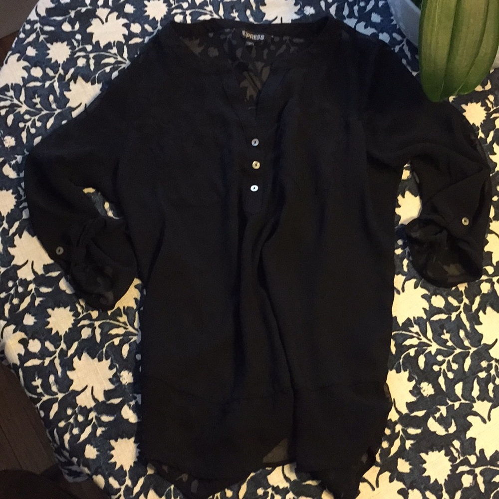 Express👩🏻‍💼 sheer sleeve blouse